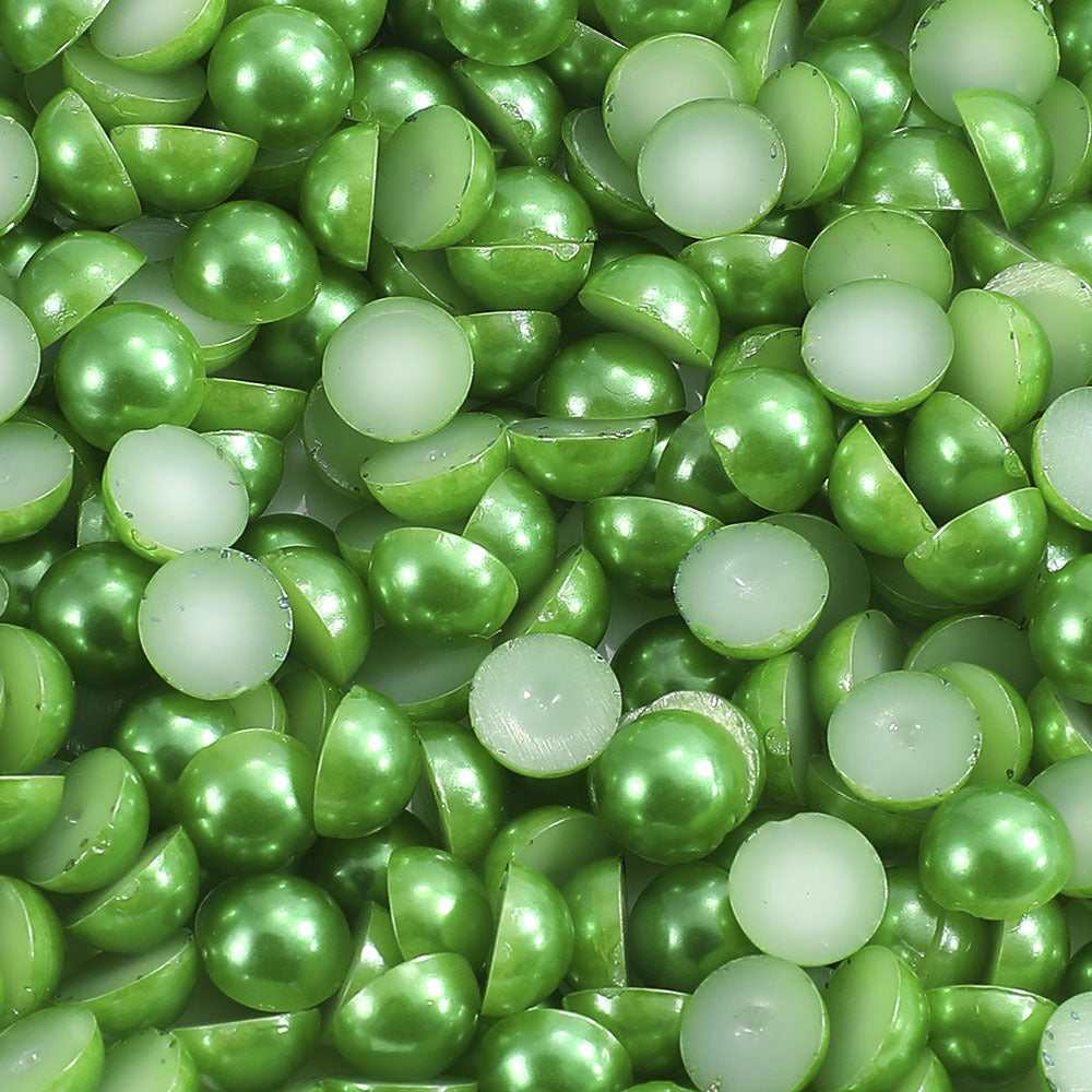 1000pcs Semi Circular Resin Pearl Beads