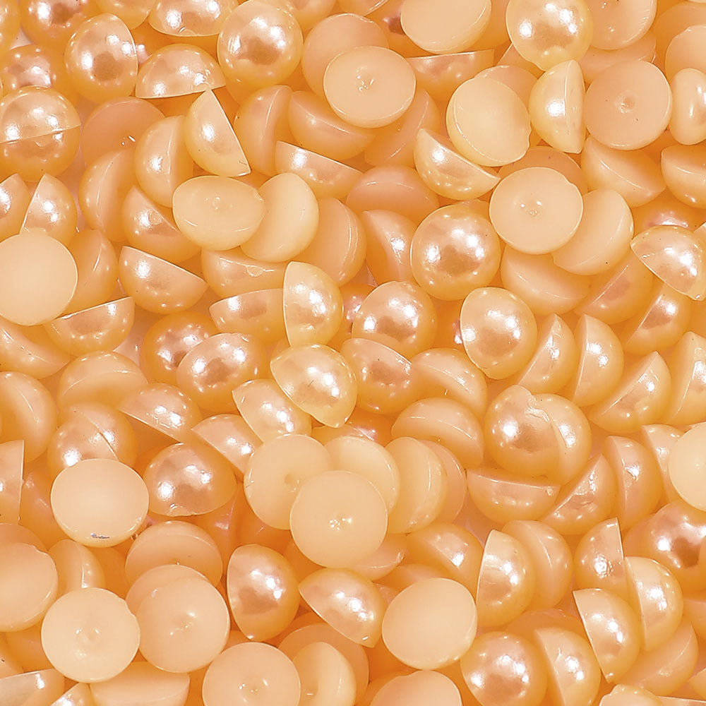 1000pcs Semi Circular Resin Pearl Beads