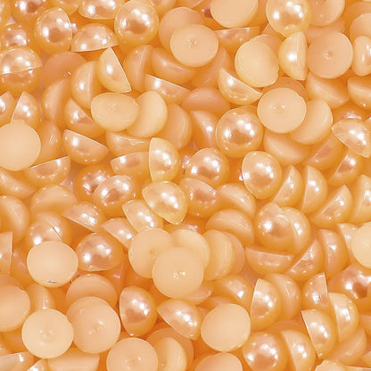 1000pcs Semi Circular Resin Pearl Beads