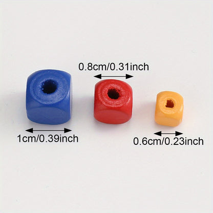 200pcs 6/8/10mm Square Wooden Beads