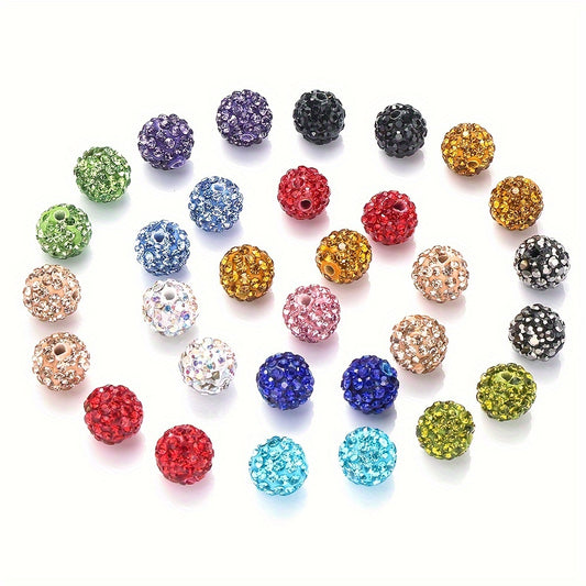 20pcs 10mm Colorful Crystal Clay Beads