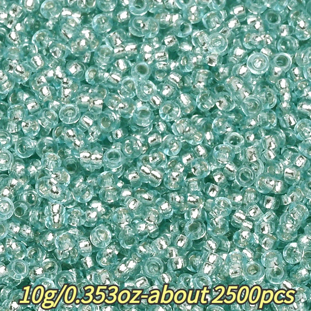 1.5mm Silvery-filled Mini Glass Rice Beads