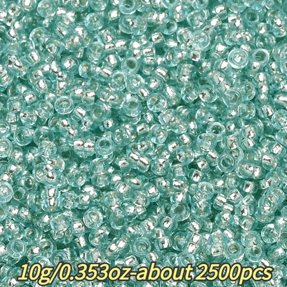 1.5mm Silvery-filled Mini Glass Rice Beads