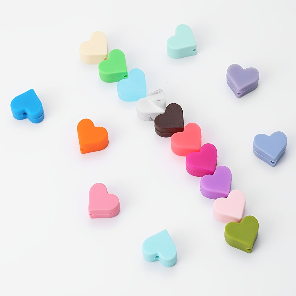10pcs/set Square & Heart Silicone Beads Set