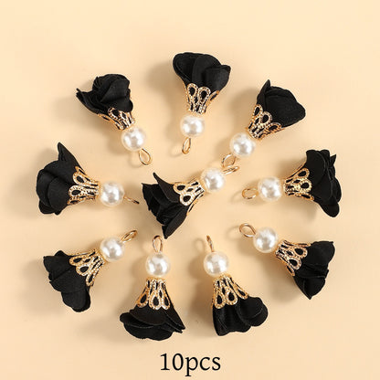 10pcs Colorful Petal Tassel Charm Pendants