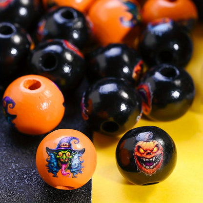 16mm Halloween Wooden Round Beads