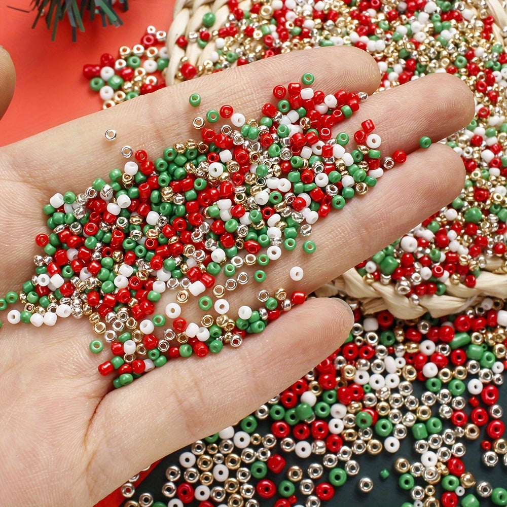 100g Christmas Glass Seed Beads