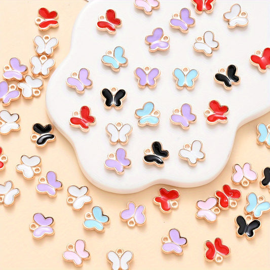 20pcs 8mm Alloy Mini Butterfly Beads
