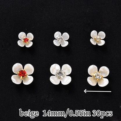 30pcs Flatback Petal Rhinestone Flower Beads