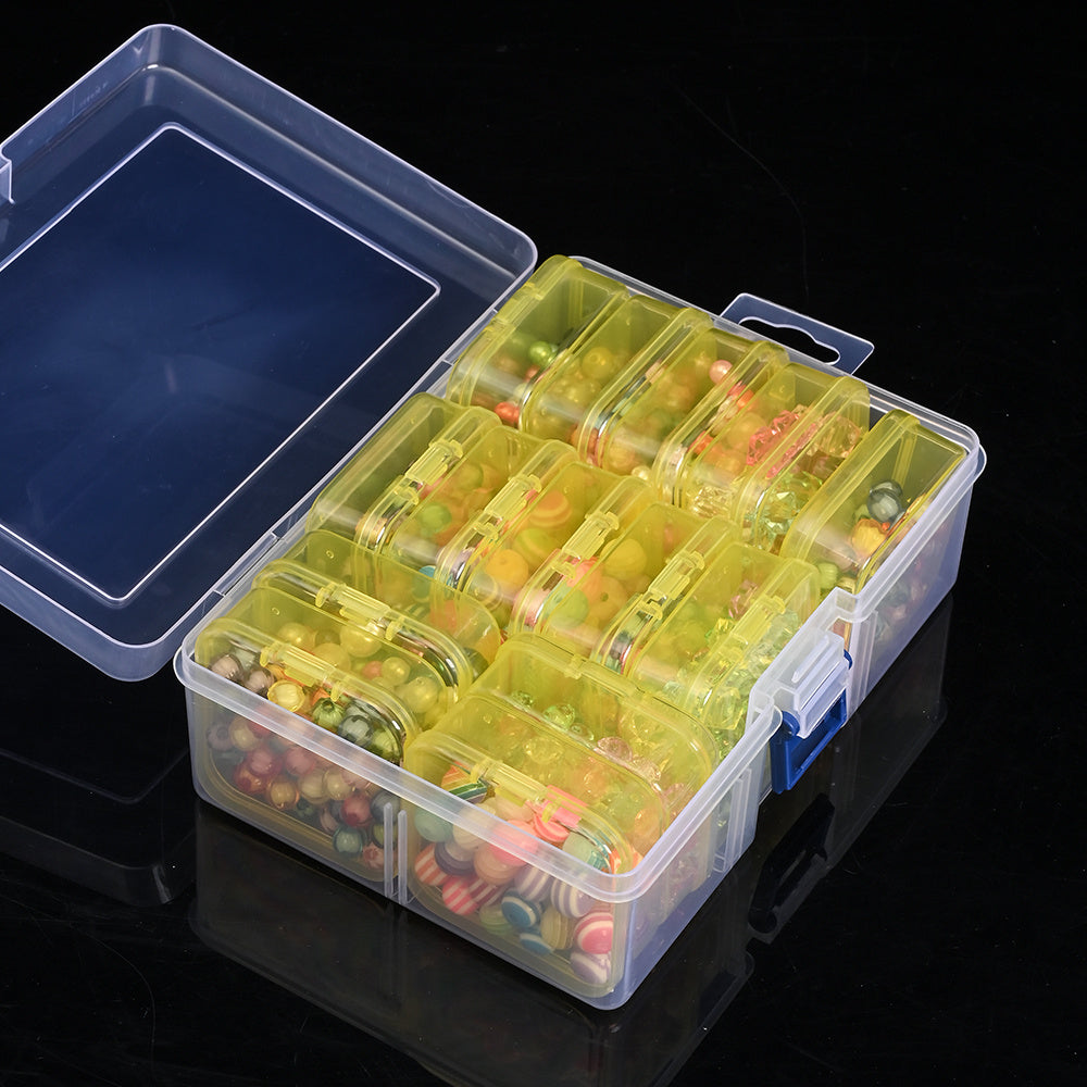 Transparent Plastic Beads Storage Box Set