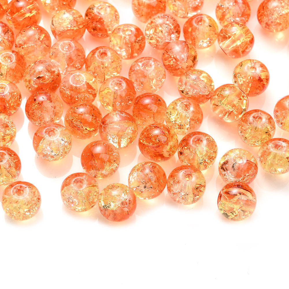 Gradient Crackle Glass Spacer Beads