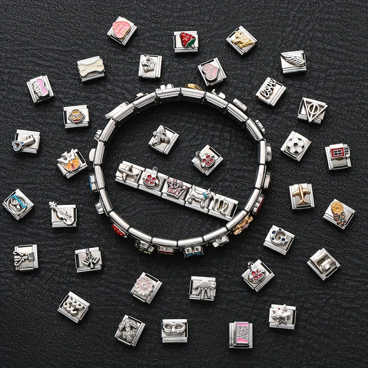 10pcs Mixed Stainless Steel Single Section Combination Beads