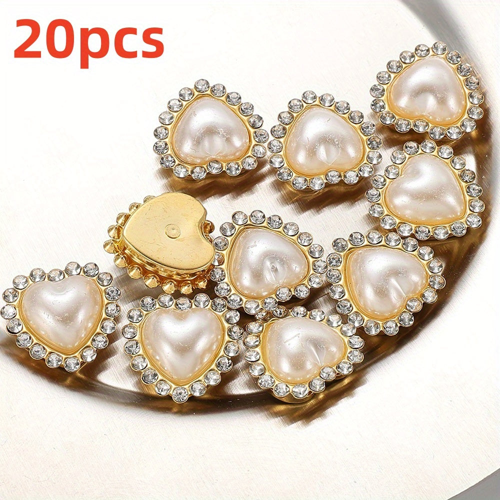 White Heart Oval Acrylic Pearl Beads