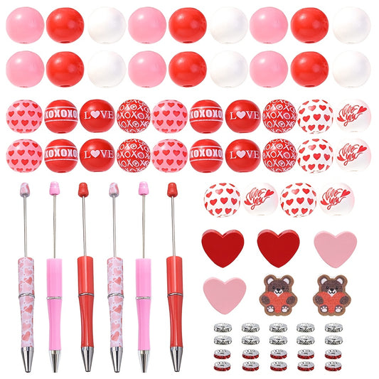 74pcs Wooden Beads Craft Kit