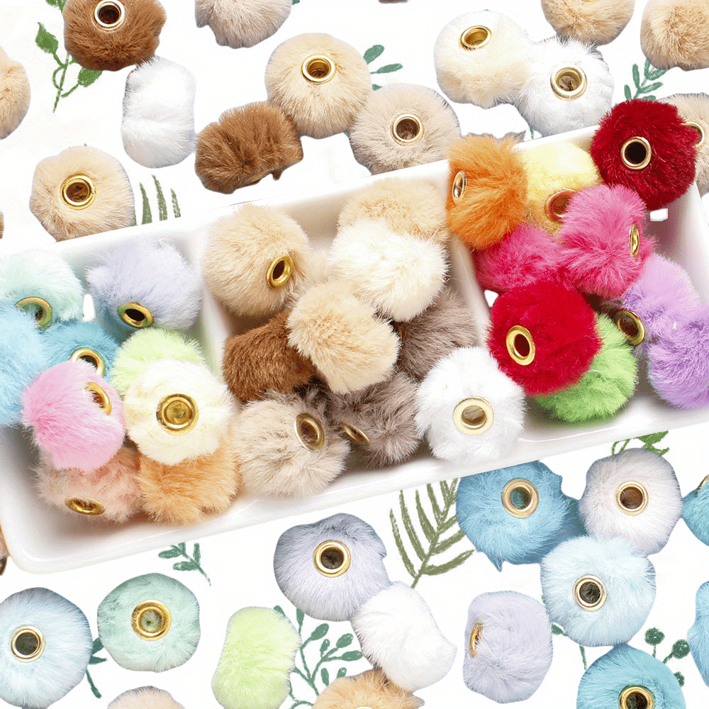 Faux Rabbit Fur Plush Beads