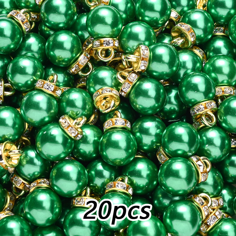 20pcs 10x15mm Multicolor Imitation Pearl Ball Charms
