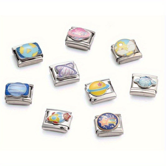 1pc 9x10mm Stainless Steel Module Charm Bead