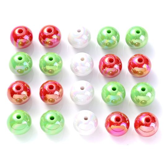 200pcs 14mm AB Mixed Color Acrylic Round Beads