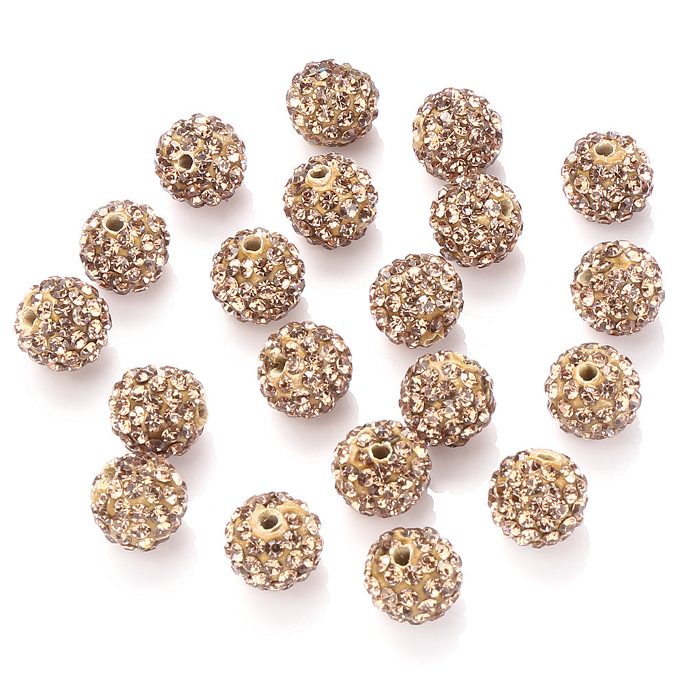 10mm AB Shiny Rhinestone Clay Beads
