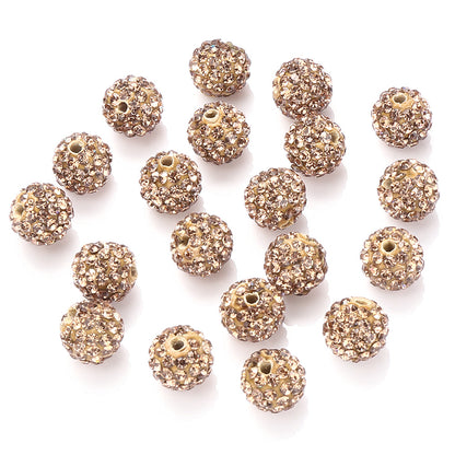 10mm AB Shiny Rhinestone Clay Beads