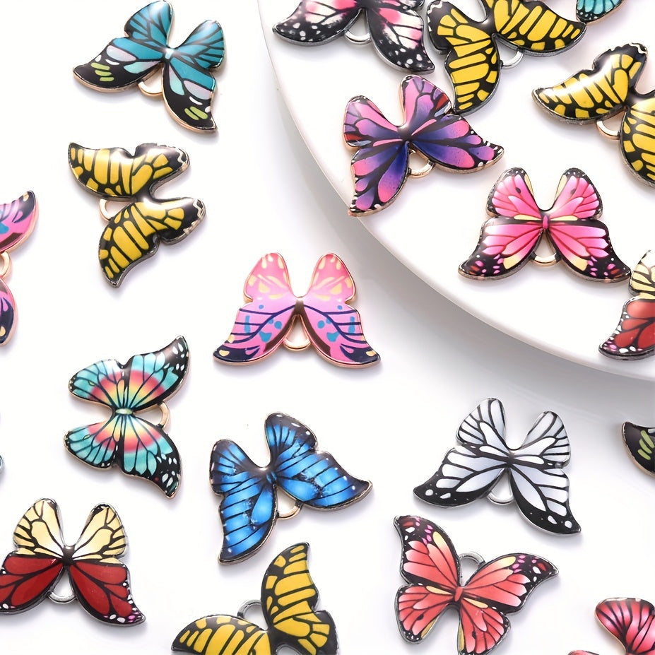 10pcs Colorful Antique Butterfly Metal Beads