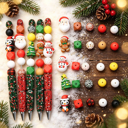 Christmas Silicone Focal Bead Set, 25pcs