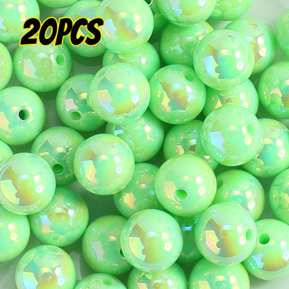 20pcs/set 16mm Shiny AB Color Round Acrylic Focal Beads