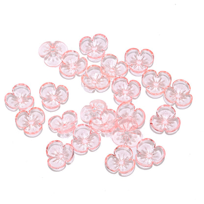 10mm Clear Acrylic Sakura Flower Beads