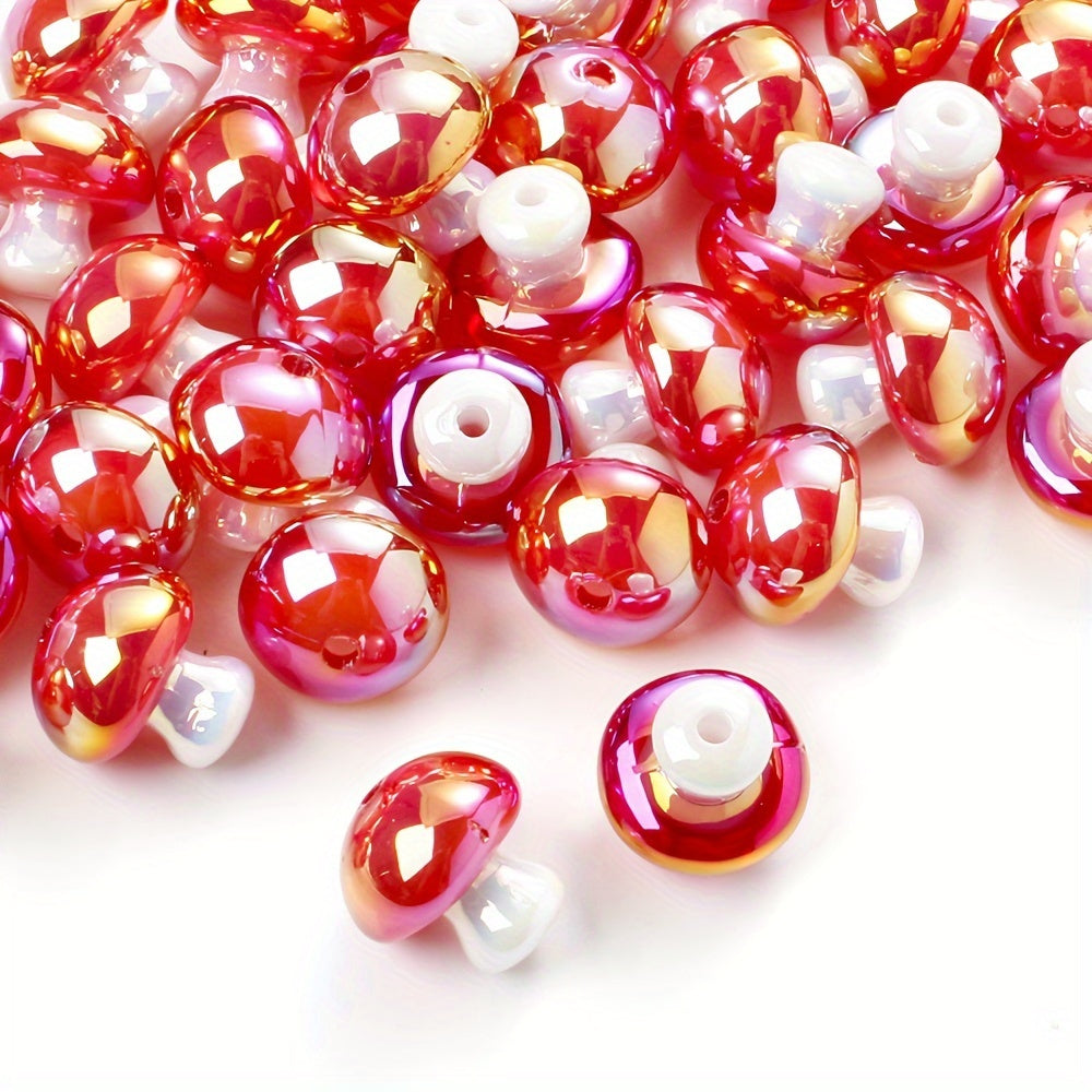 Red Mushroom Acrylic Beads