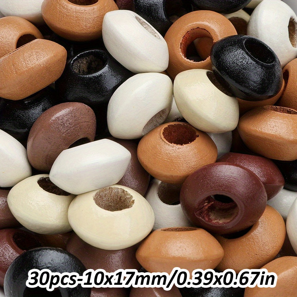 30/50pcs 8x13mm / 10x17mm Flat Round Wooden Beads