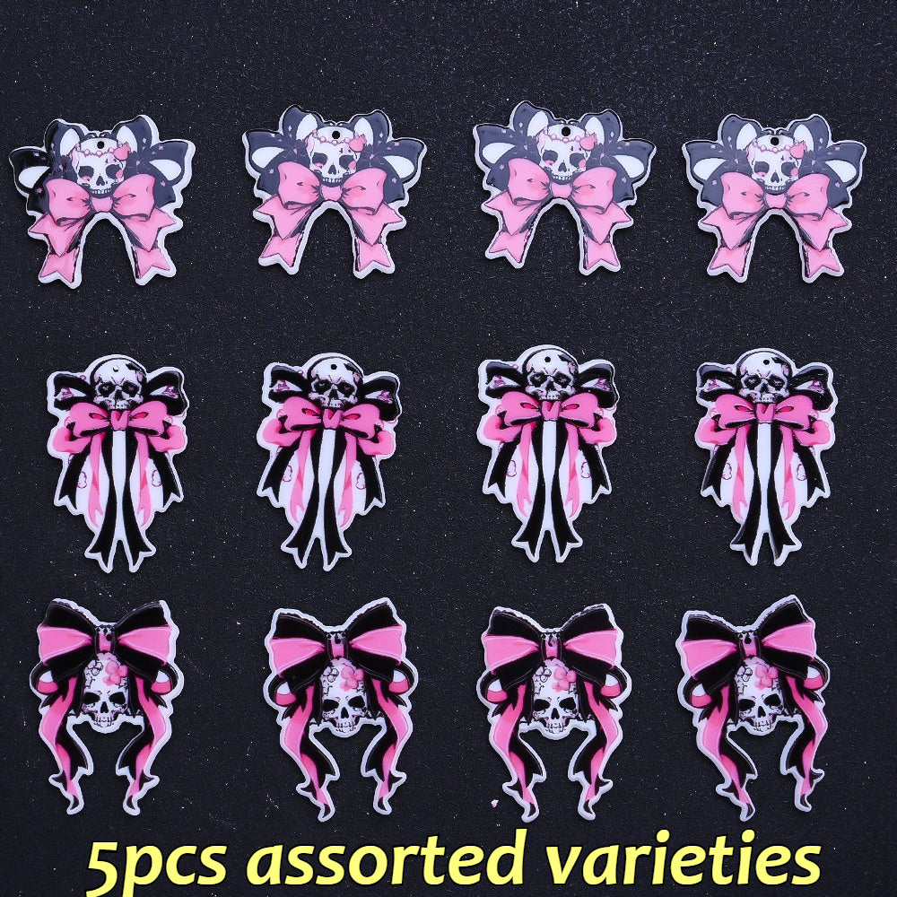 Halloween Acrylic Bow Shaped Beads