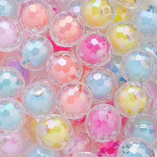 10pcs 16mm Y2K Multi-Sections Transparent Acrylic Disco Ball Beads