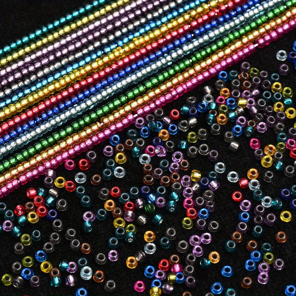 2500pcs 1.5mm Shiny Glass Seed Beads Set