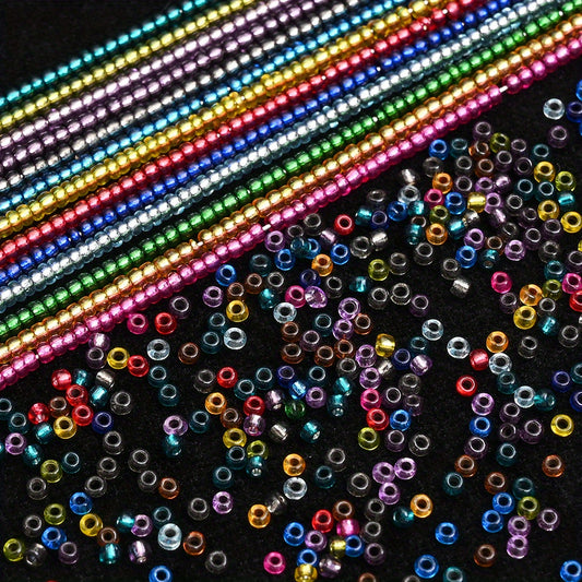 2500pcs 1.5mm Shiny Glass Seed Beads Set