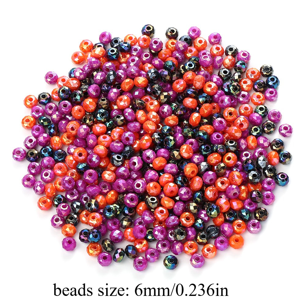2000pcs 6mm Halloween Acrylic Faceted Wheel Beads