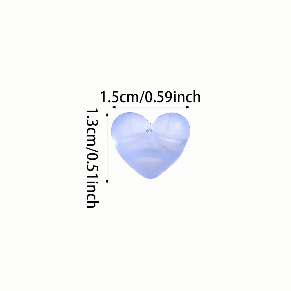 Matte Heart Shape Acrylic Beads