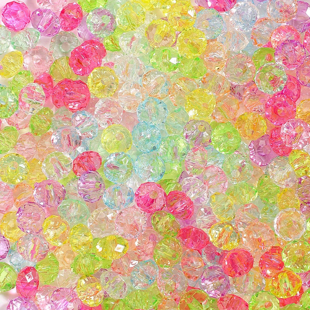 200pcs 8mm Summer Color Transparent Acrylic Beads