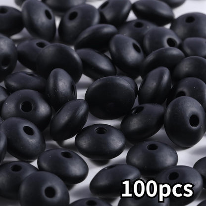 Assorted Silicone Lentil Abacus Focal Beads