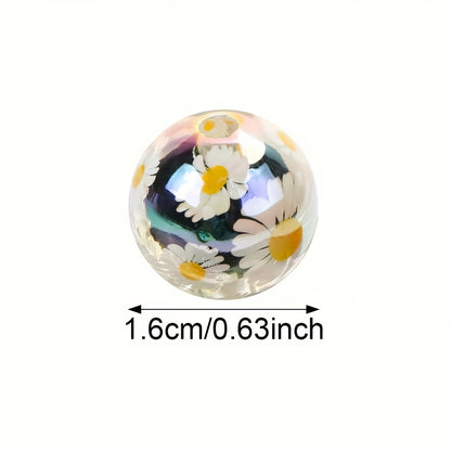 16mm Shiny Daisy Acrylic Flower Beads