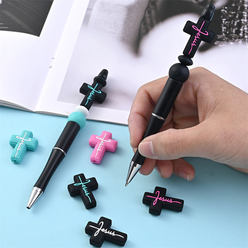 Cross Silicone Focal Beads