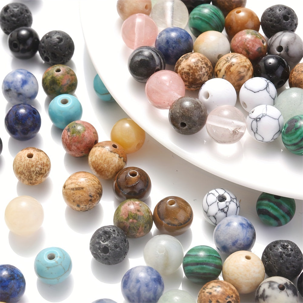 100pcs 8mm Natural Stone Round Beads