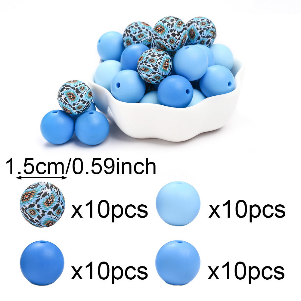 Rainbow Floral Silicone Beads Set