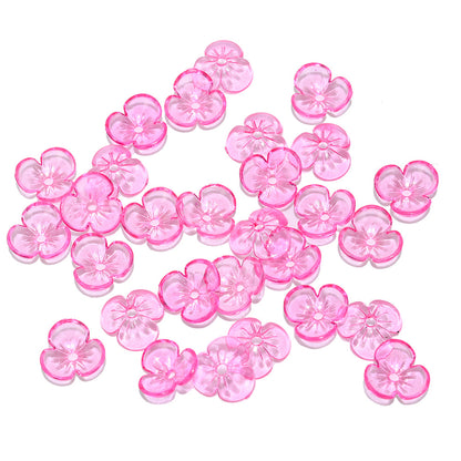 10mm Clear Acrylic Sakura Flower Beads