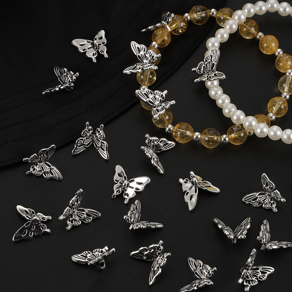 20pcs 14x15mm Alloy Butterfly Spacer Beads