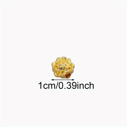 20pcs Golden/Silvery Lotus Flower Spacer Beads