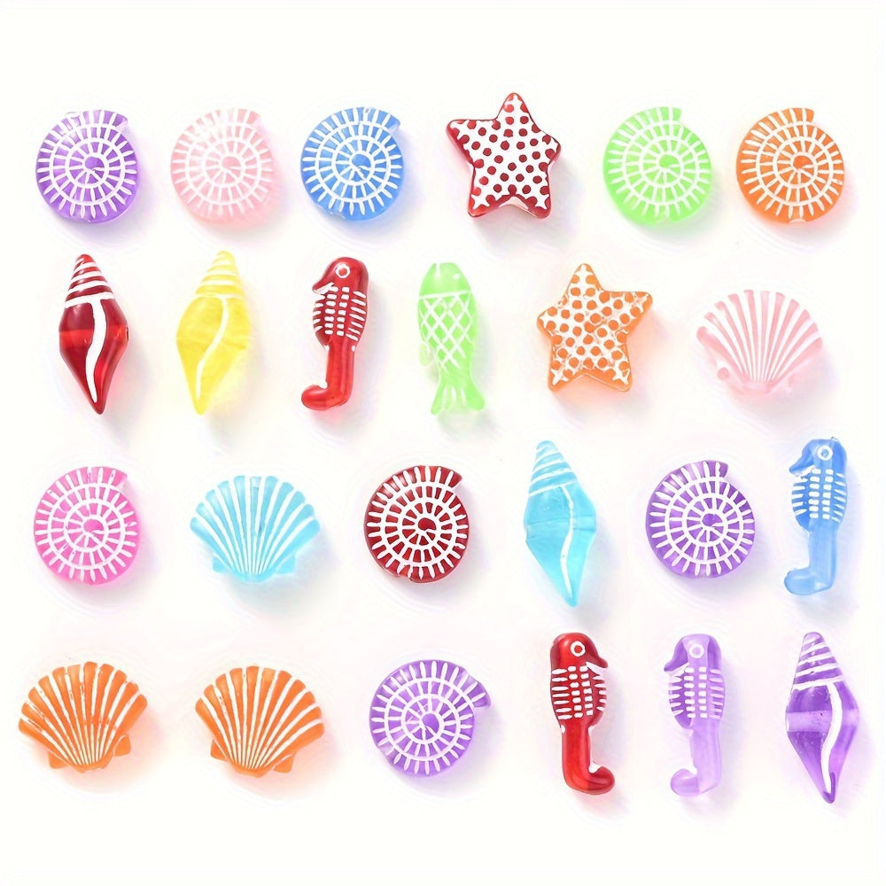 Colorful Marine Life Acrylic Beads