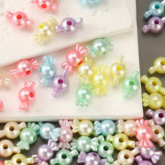 100pcs 8x14mm Candy-Colored Acrylic Beads
