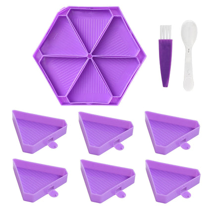 Multicolor Plastic Diamond Painting Beads Tray Set