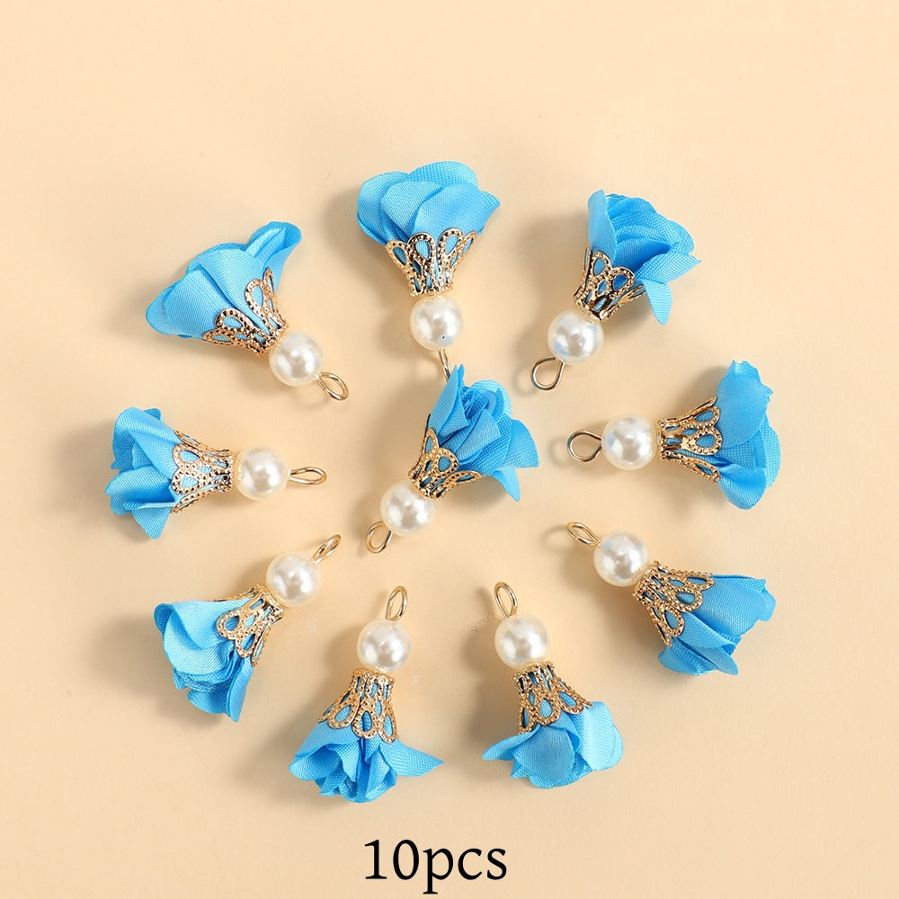 10pcs Colorful Petal Tassel Charm Pendants