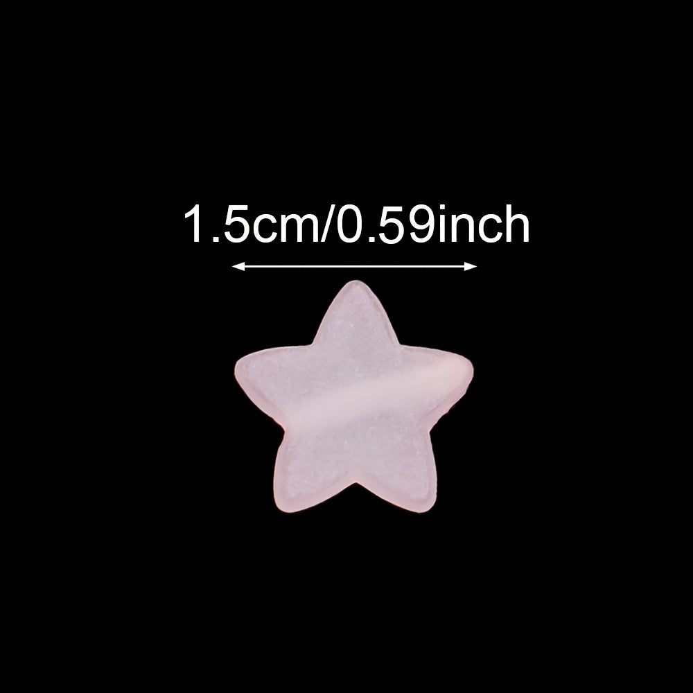 50pcs 15mm Frosted Star Acrylic Beads